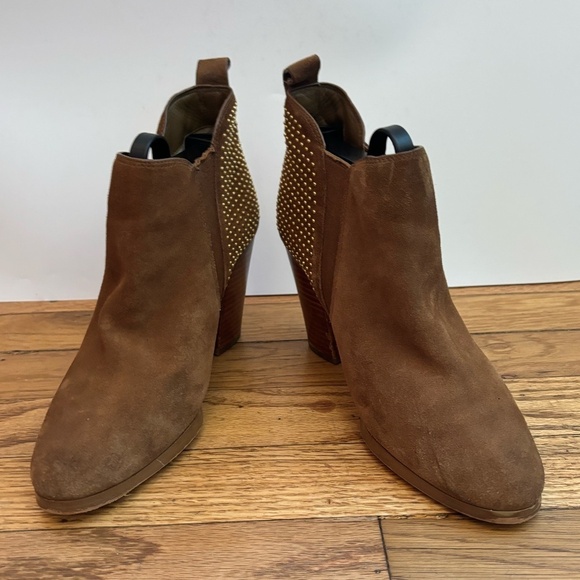 Michael Kors Suede Studded Krista Booties Block Heels 7.5 - Picture 7 of 16